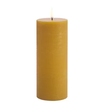 Uyuni stompkaars pillar candle curry yellow 7,8 x 20,1 cm